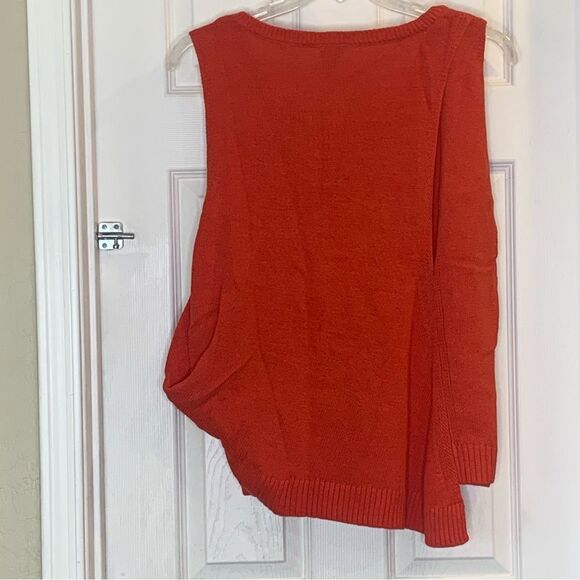 Cabi Knit Siren Vest Sleeveless Red Orange Size Medium - Picture 10 of 13